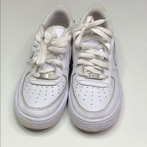 Nike White Air Force Ones Size 7Y